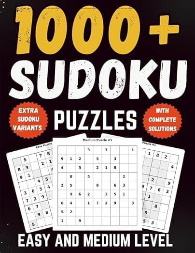1000+ Sudoku Puzzles for Adults, Teens, and Seniors: Easy to Medium Brain Training Puzzles with Bonus Variants and Solutions