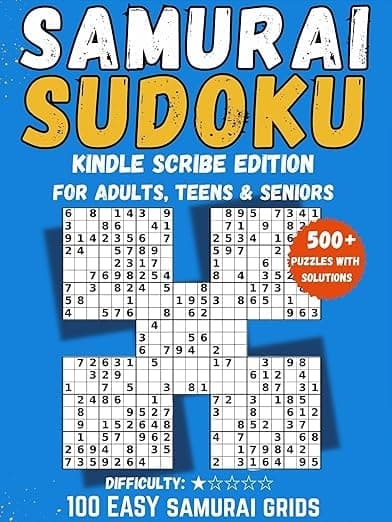 Easy Samurai Sudoku for Adults, Teens & Seniors: 100 Beginner-Friendly Puzzles with Diagonal, Hyper, Even-Odd & Jigsaw Variants (Large Print Scribe Edition)