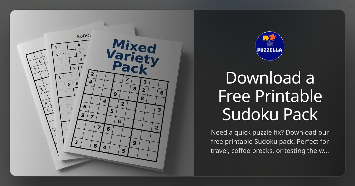 Download a Free Printable Sudoku Pack — Puzzella